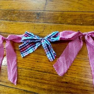 Red and Blue Plaid Bow Garland